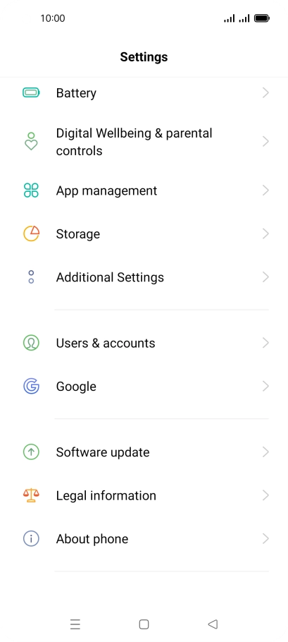 Press Software update. If a new software version is available, it's displayed. Follow the instructions on the screen to update the phone software.