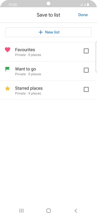 Press the required setting.