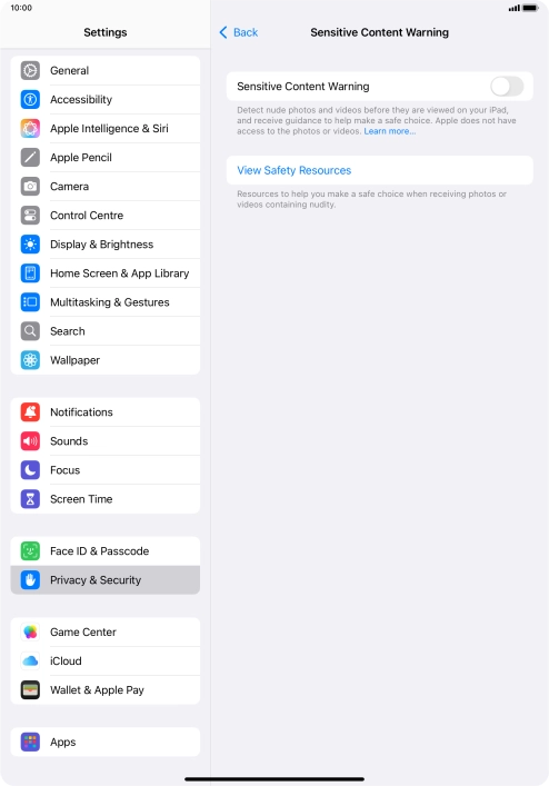 Press the indicator next to 