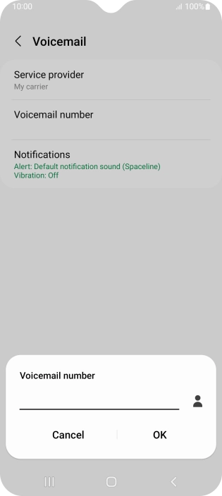 Key in +447836121121 and press OK.