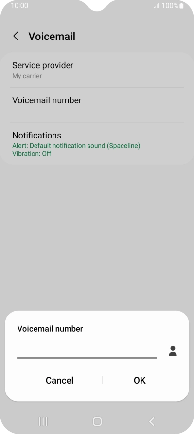 Key in +447836121121 and press OK.