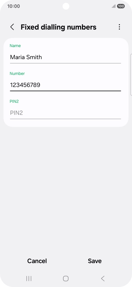 Press PIN2 and key in your PIN2. The default PIN2 is 1111.