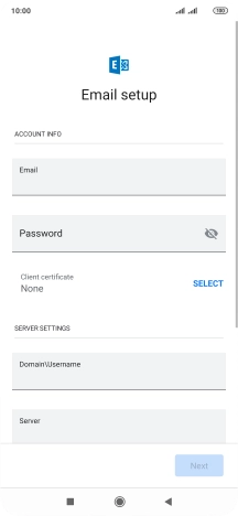 Press Password and key in the password for your email account.