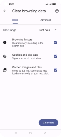 Press the fields next to the required data types.