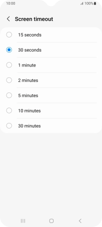 Press the required setting.