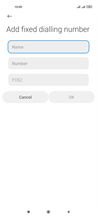 Press Name and key in the required name.