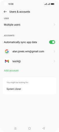 Press the required email account.