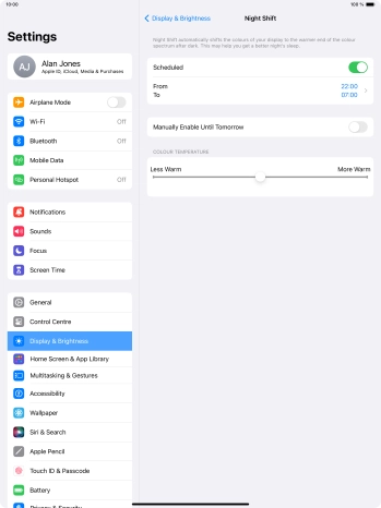 Press the indicator next to 