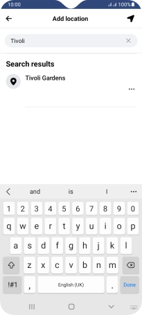 Press the required location.