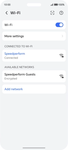 Press the connected Wi-Fi network.