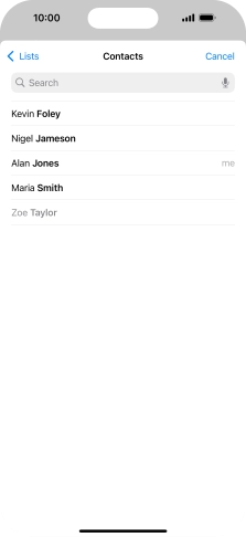 Press the required contact.