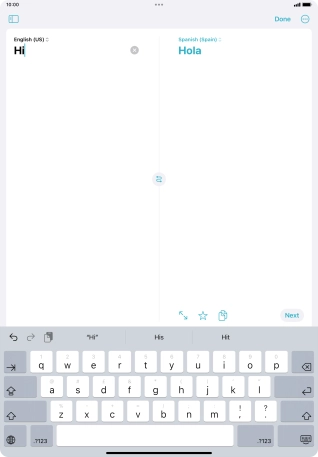 Press the enter icon.