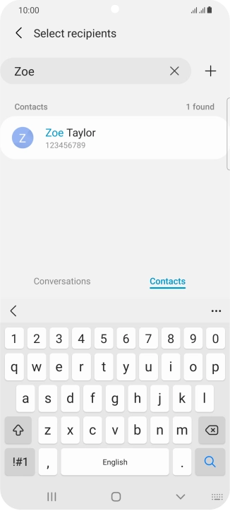 Press the required contact.