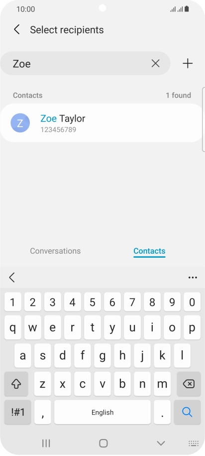 Press the required contact.