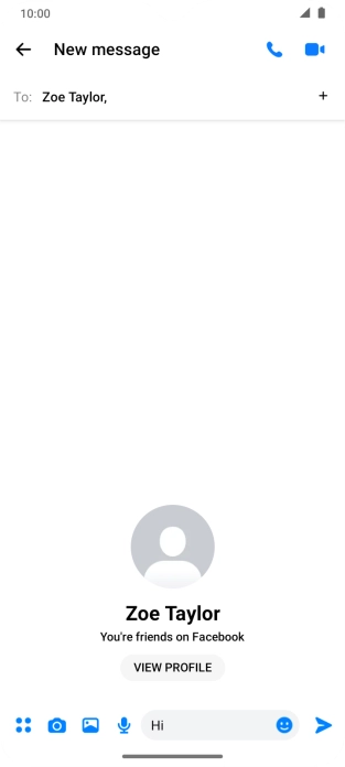 Write the required message and press the send icon.