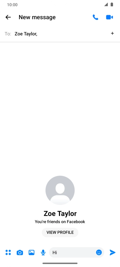 Write the required message and press the send icon.
