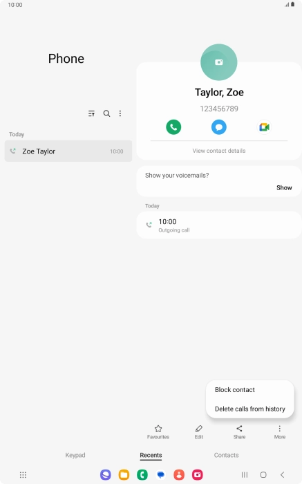 Press Block contact.