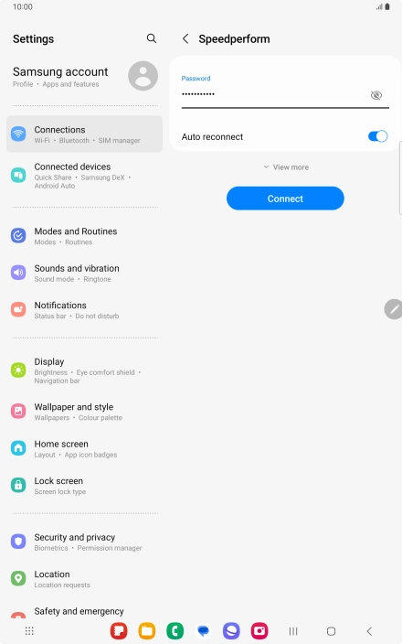 Key in the password for the Wi-Fi network and press Connect. Key in the password for the Wi-Fi network and press Connect.