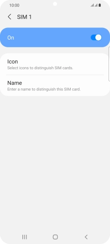 Press the indicator to turn use of the SIM on or off.