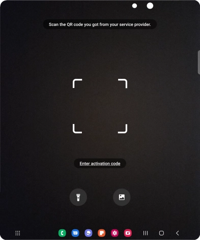 Place the QR code you've received inside the phone camera frame to scan the code. If you’ve deleted your eSIM, you can re-add it using your existing QR code. If you’re having problems, see our FAQ.