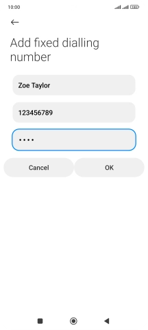 Key in your PIN2 and press OK. The default PIN2 is 1111.