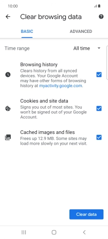 Press the fields next to the required data types.