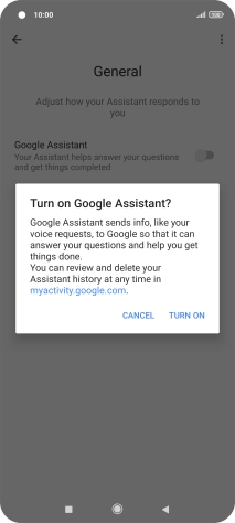 If you turn on the function, press TURN ON.
