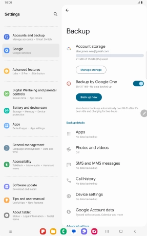 Press Back up now and wait while the memory is backed up. Press Back up now and wait while the memory is backed up.