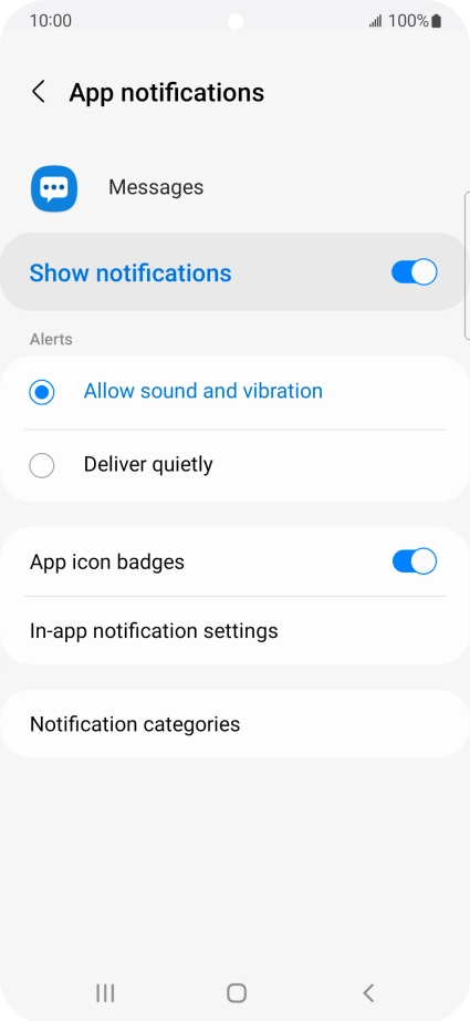 Press the indicator next to 