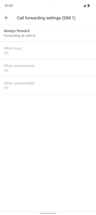 Press the required divert type.