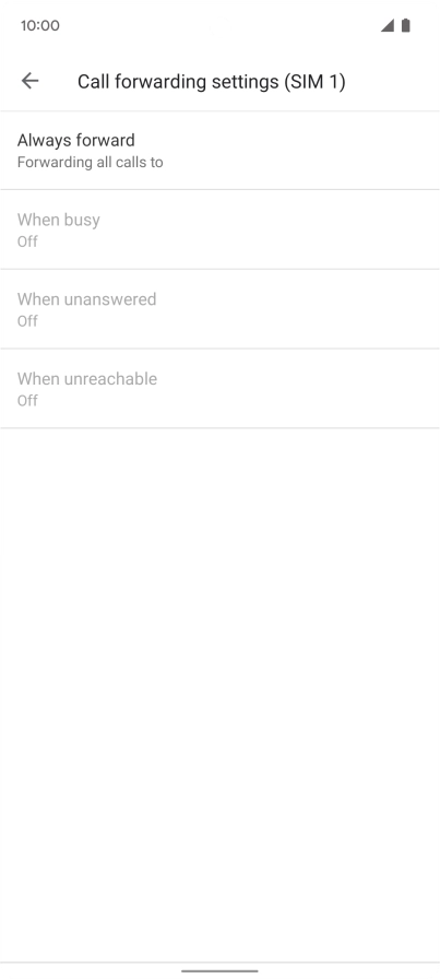 Press the required divert type.
