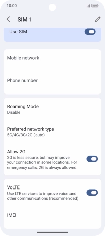 Press Preferred network type.