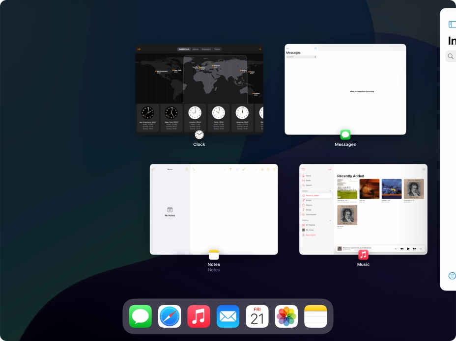 Press the required application.