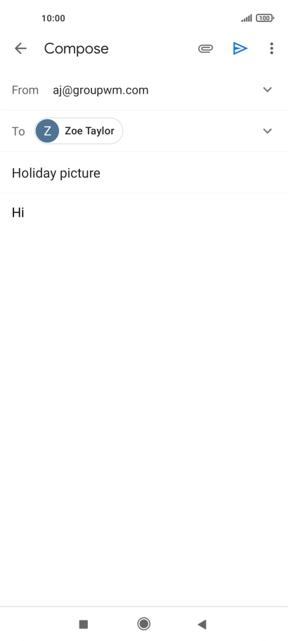 Write the required text and press the send icon.