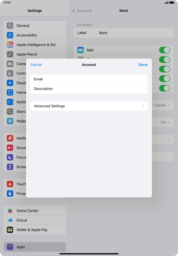 Press Advanced Settings.