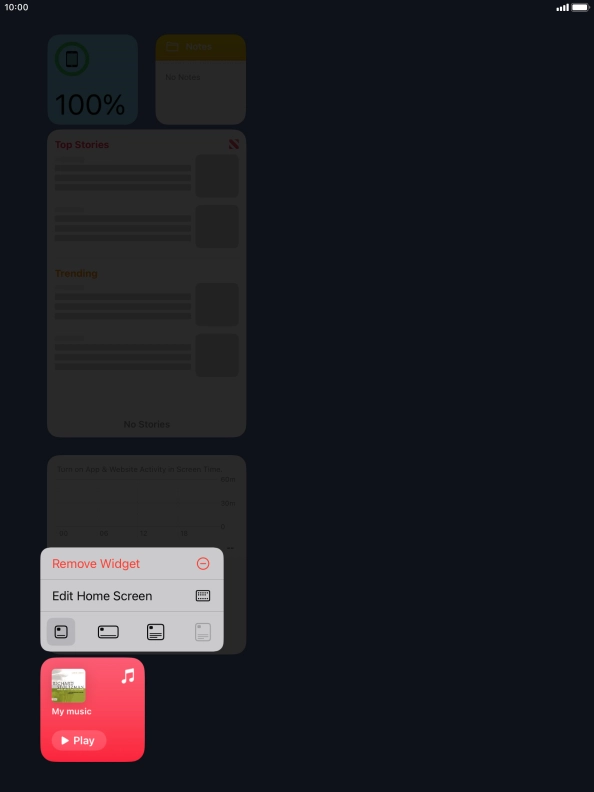 Press Remove Widget. Press Remove Widget.