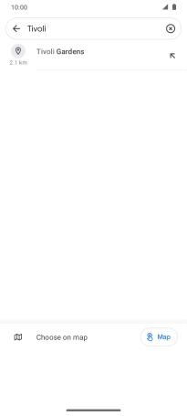 Press the required destination.