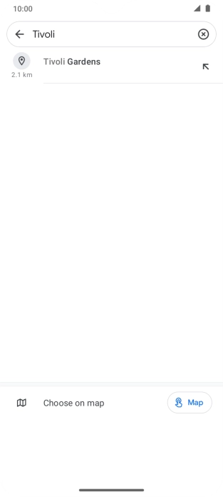 Press the required destination.