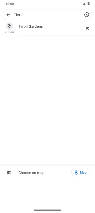 Press the required destination.