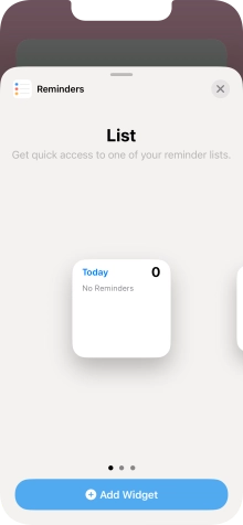 Slide your finger right or left on the screen to select the required widget size. Slide your finger right or left on the screen to select the required widget size.