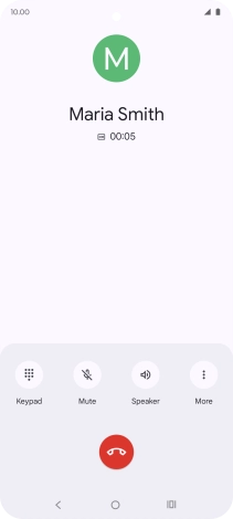 Press the end call icon.