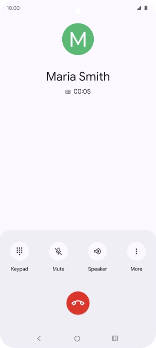 Press the end call icon.