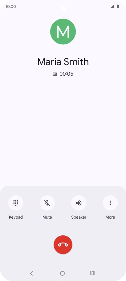 Press the end call icon.