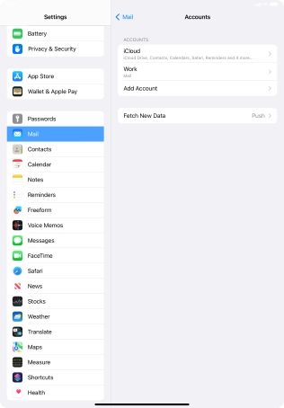 Press the required email account.