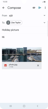 Press the send icon when you've finished your email message.