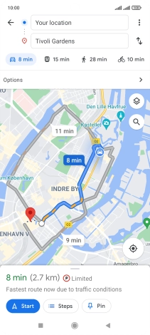 Press the required mode of transportation.