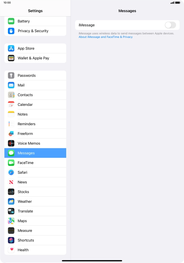 Press the indicator next to 