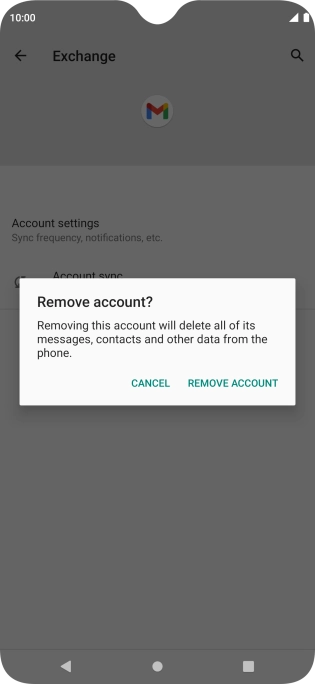 Press REMOVE ACCOUNT.
