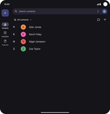 Press the new contact icon.