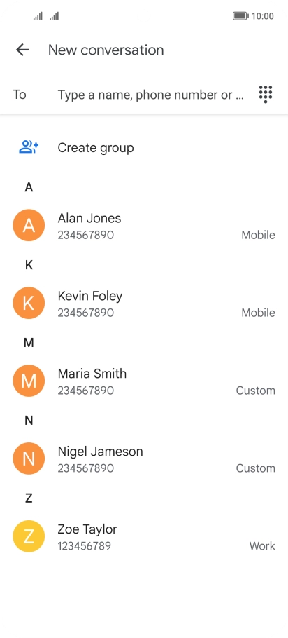 Press the field next to 